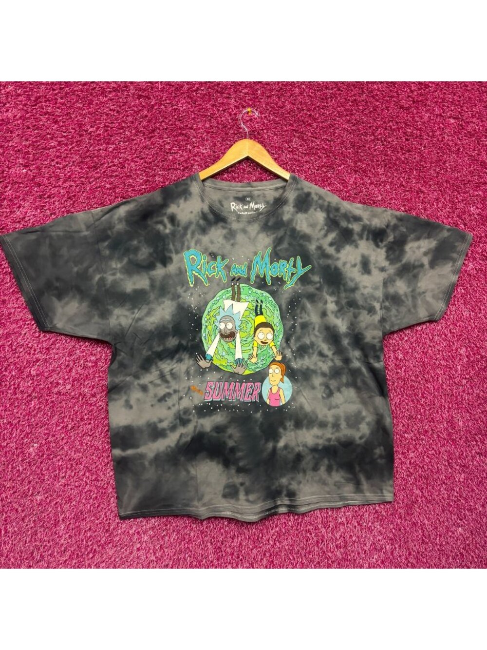 Rick and Morty With Summer tie dye tshirt size 3XL